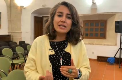 Irene de Miguel, de Unidas por Extremadura, en Valencia de Alcántara