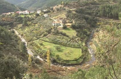 Vista aérea de Las Hurdes - Imagen de archivo.