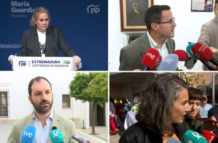 Elsa Tortonda, del PP, José María Gallardo, del PSOE, Álvaro Sánchez-Ocaña, de Vox e Irene de Miguel, de Unidas por Extremadura.