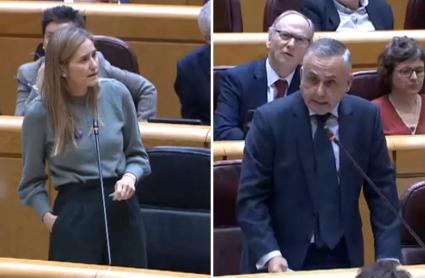 La vicepresidenta tercera y ministra para la Transición Ecológica y Reto Demográfico, Sara Aagesen y senador de Vox, Ángel Pelayo Gordillo