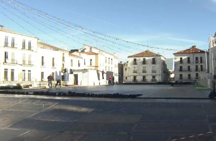 Instalación de la pista de hielo de Cáceres