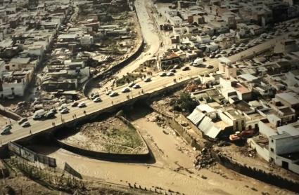 Riada en Badajoz en 1997 - Imagen de archivo.