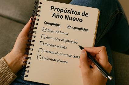Libreta con propósitos de año nuevo