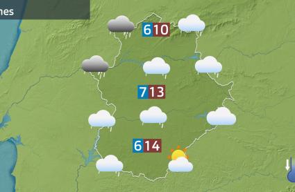 Mapa de previsión del lunes 15 de diciembre