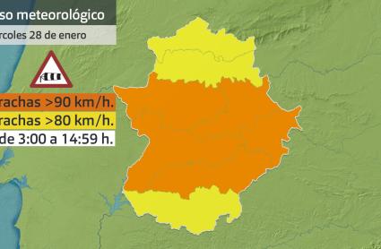 Mapa de avisos del miércoles 