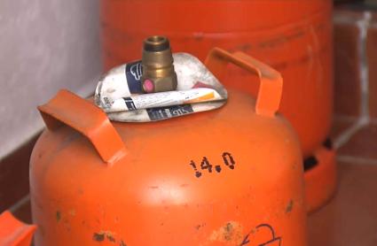 Bombonas de butano en la localidad pacense de Alange