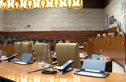 Interior de la Asamblea de Extremadura, vacía