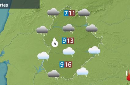 Mapa de previsión del 13 de enero