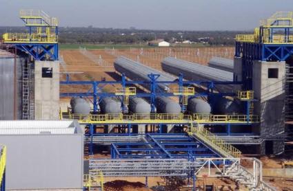 Planta termosolar Extresol 1-3, ubicada en el término municipal de Torre de Miguel Sesmero