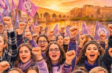 Cartel del Ayuntamiento de Mérida con motivo de las actividades del 8M de 2026