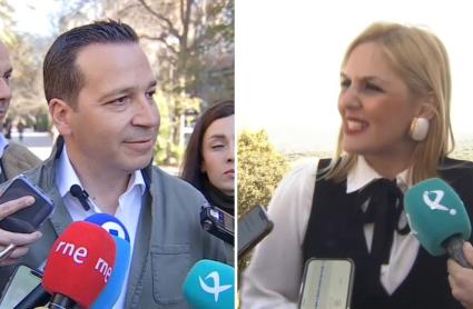 Óscar Fernández, portavoz de Vox Extremadura y Elena Manzano, portavoz en funciones de la Junta de Extremadura