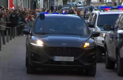 Llegada de los detenidos por la desaparición y muerte de Francisca Cadenas a los juzgados de Villafranca de los Barros