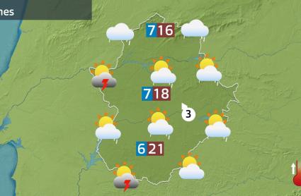 Mapa de previsión del lunes 2 de marzo