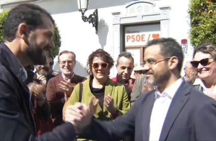 Álvaro Sánchez Cotrina y Manuel José González Andrade durante un acto en Olivenza