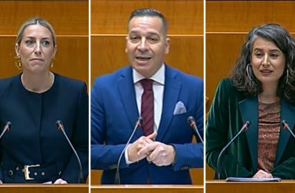 María Guardiola, Óscar Fernández e Irene de Miguel en la Asamblea, en imágenes de archivo