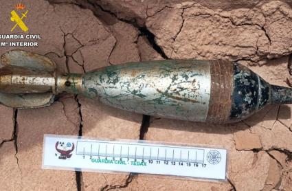 La Guardia Civil desactiva una granada de mortero de la Guerra Civil