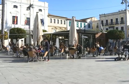 Terraza en la Plaza de España de Mérida