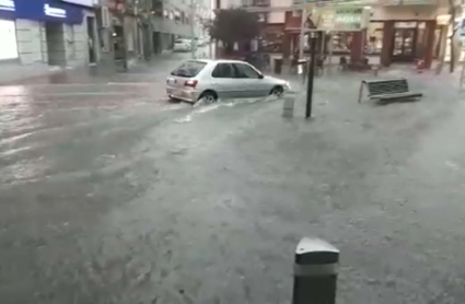 Tromba de agua en Villanueva de la Serena