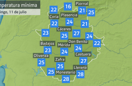 Mapa de mínimas del 11 de julio de 2021