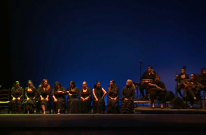 Las artistas flamencas durante un momento del espectáculo solidario