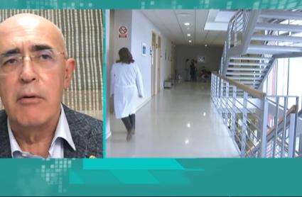 El presidente del Colegio de Médicos de Cáceres, Carlos Arjona, en una entrevista en Canal Extremadura