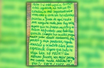 La nota ha despertado las simpatías de muchos estudiantes