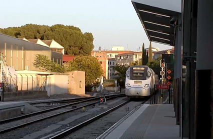 Tren entrando en la estación de Badajoz. 