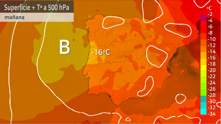 Mapa de altura para el domingo