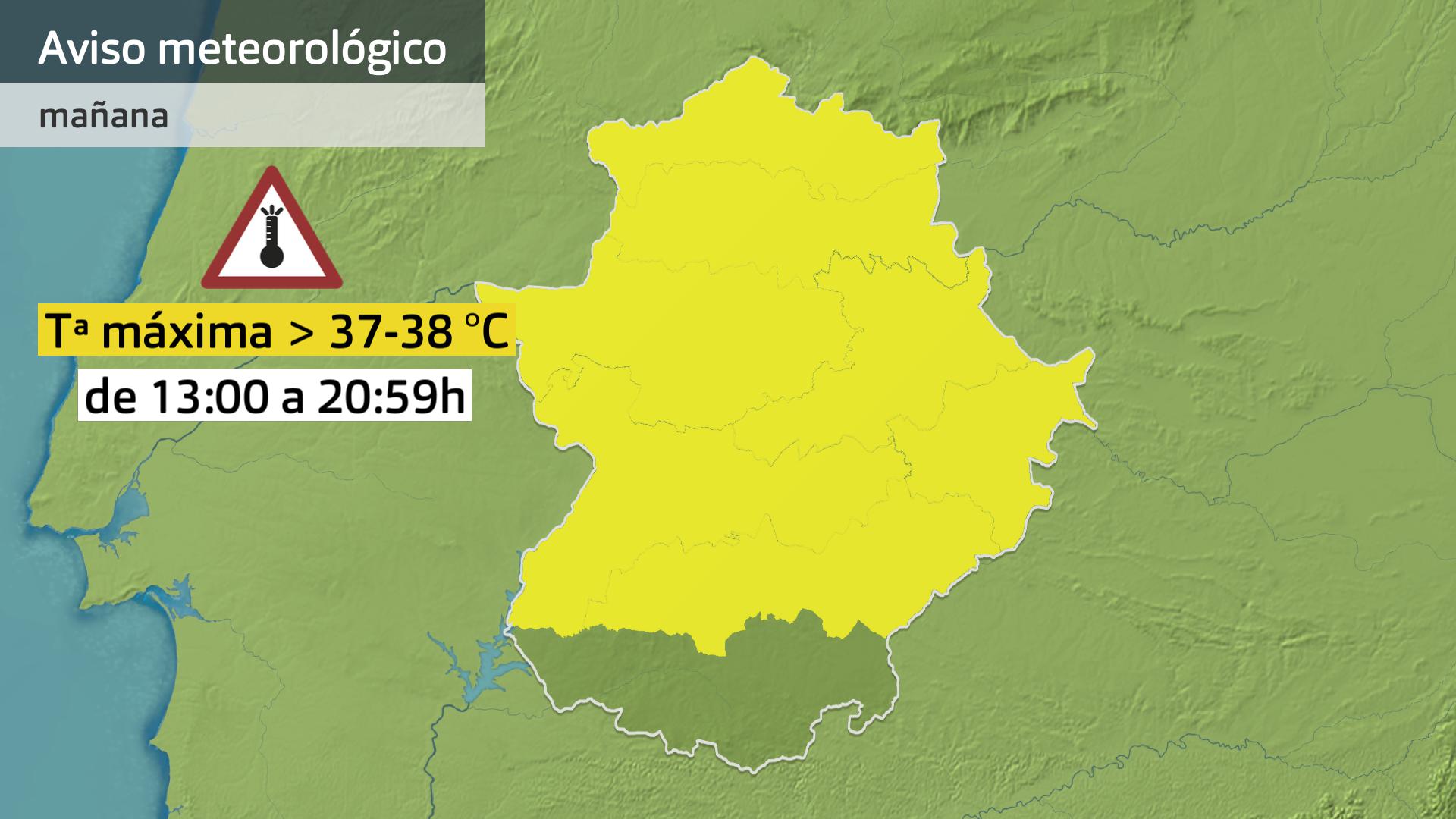 Mapa de avisos para el 3 de agosto