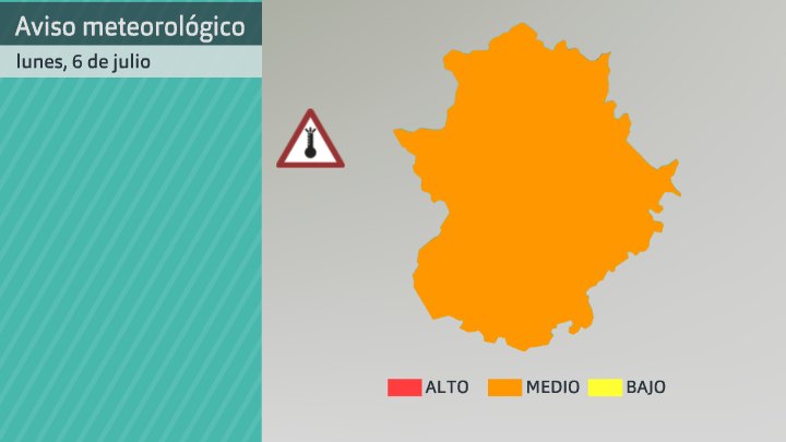 Aviso de AEMET por altas temperaturas para el lunes 6 de julio