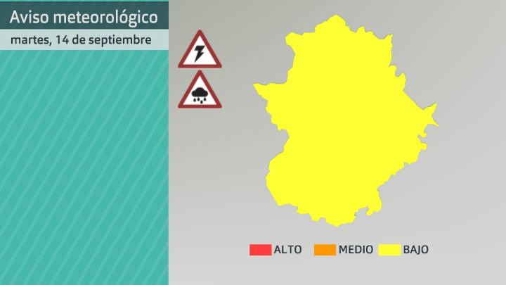 Avisos de Aemet para hoy en Extremadura