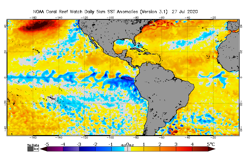 Anomalía de temperatura Atlántico