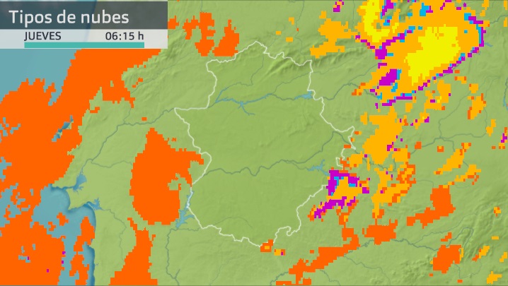 Imagen del Meteosat (tipos de nubes) jueves 16 de septiembre 6:15 h.