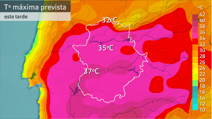 Temperatura máxima prevista para hoy miércoles 9 de junio
