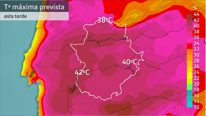 Temperatura máxima prevista para hoy lunes 6 de julio