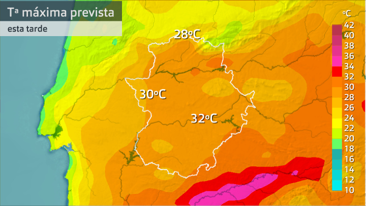 Temperatura máxima prevista para hoy viernes, 26 de junio