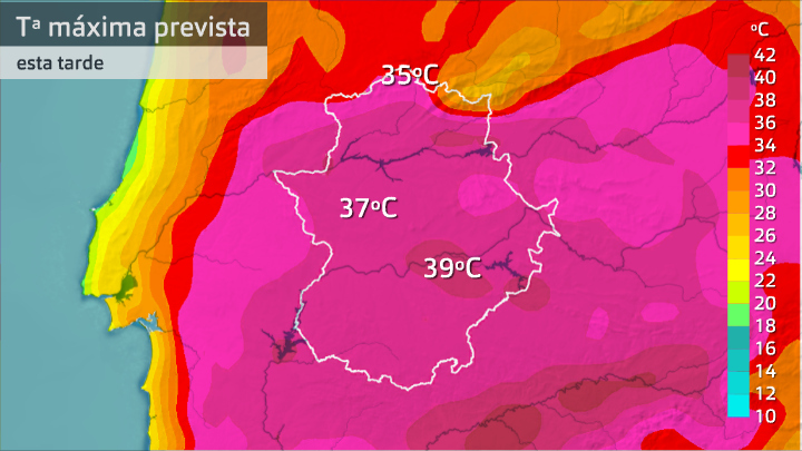 Temperatura máxima prevista para hoy lunes 29 de junio