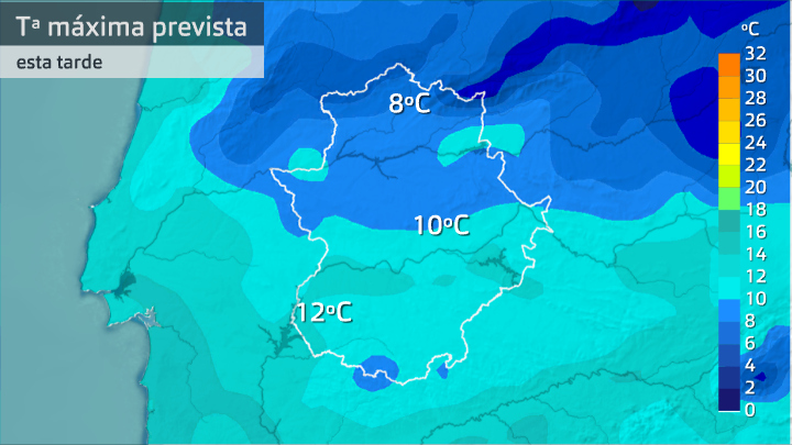 Temperatura máxima prevista martes 19 de enero