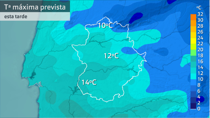 Temperatura máxima prevista jueves 21 de diciembre