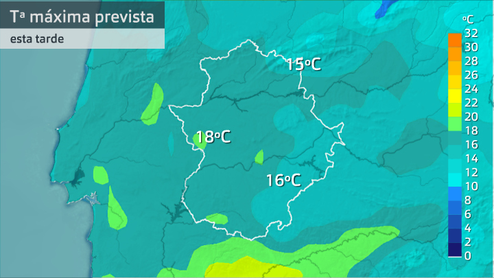 Temperatura máxima prevista martes 26 de enero