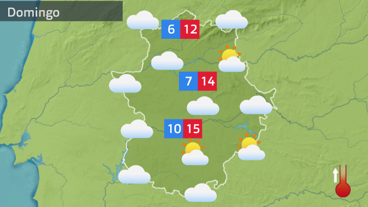 Mapa de previsión para el domingo