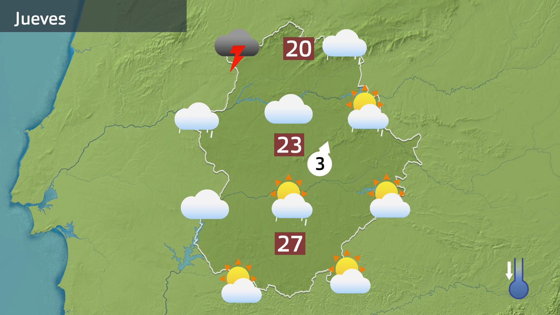 Mapa de previsión para hoy jueves 24 de octubre