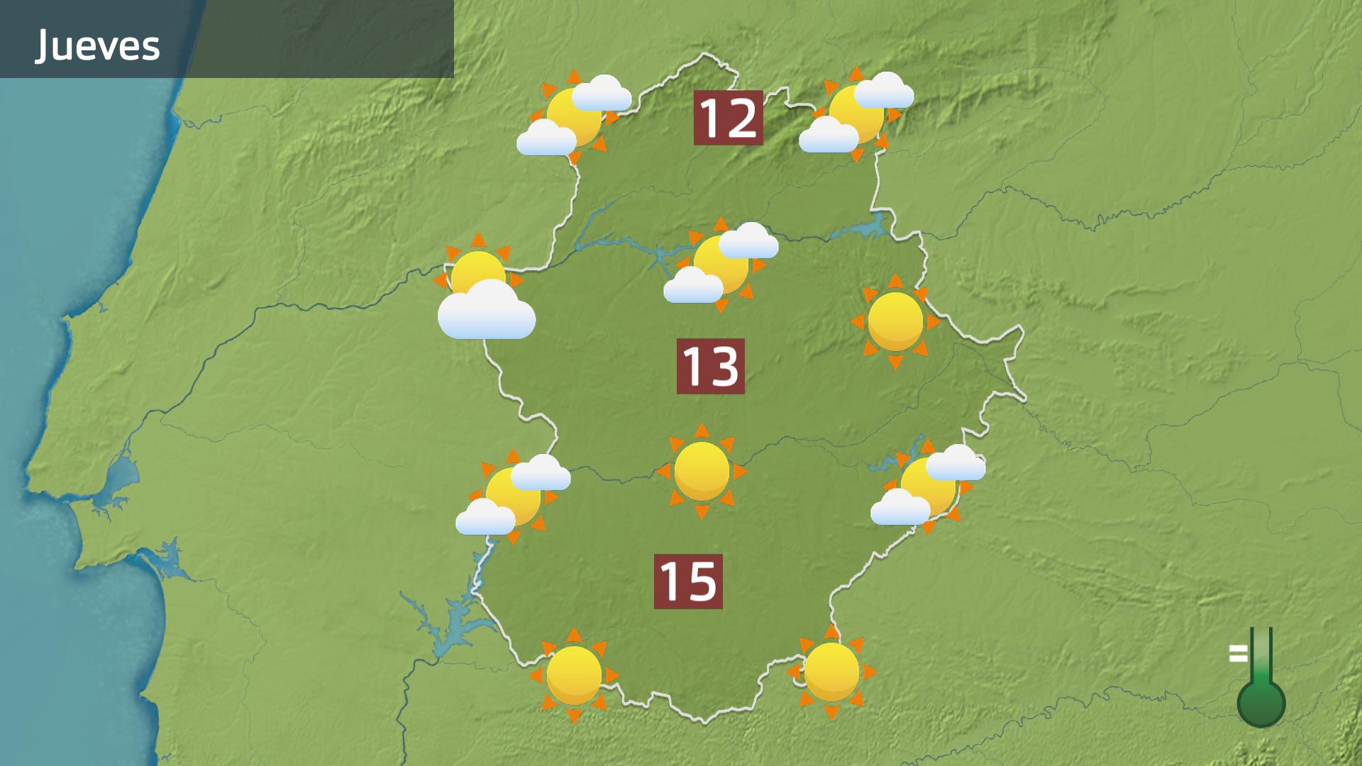 Mapa de previsión para hoy jueves 2 de enero