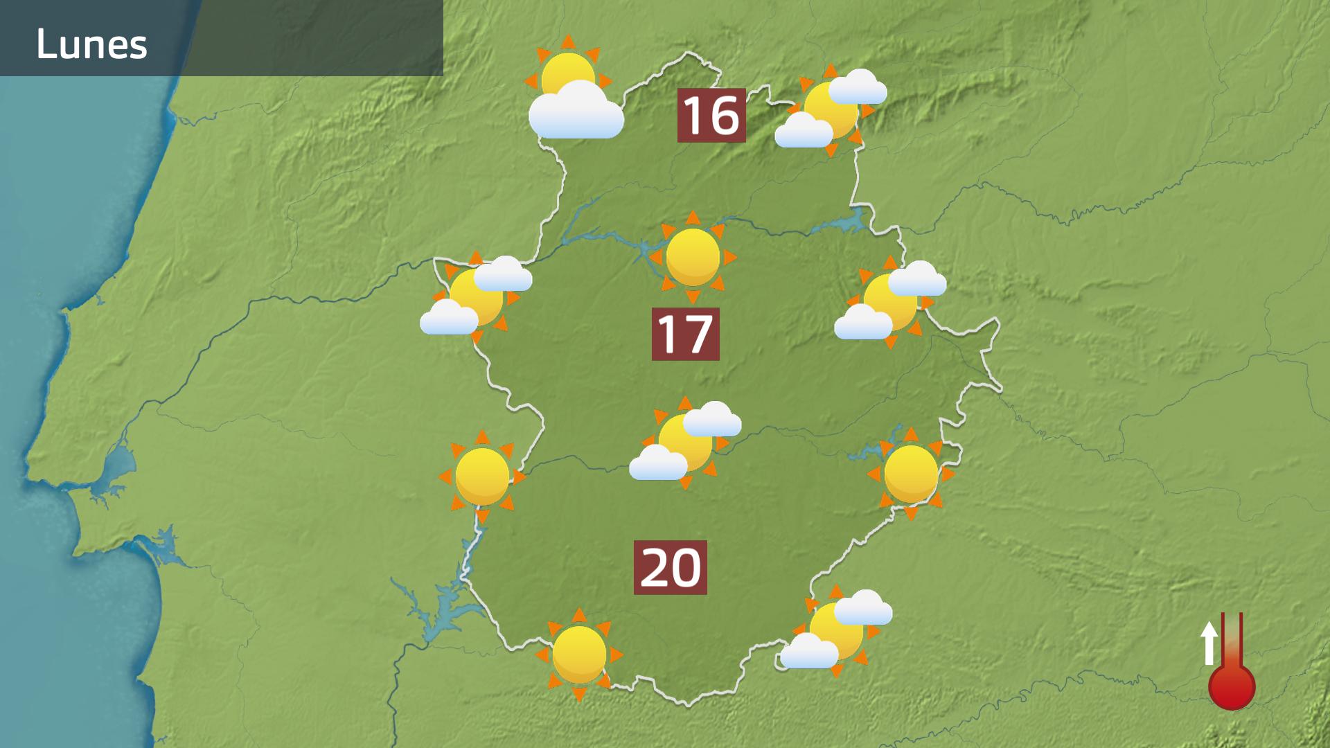 Mapa de previsión para hoy lunes 24 de febrero