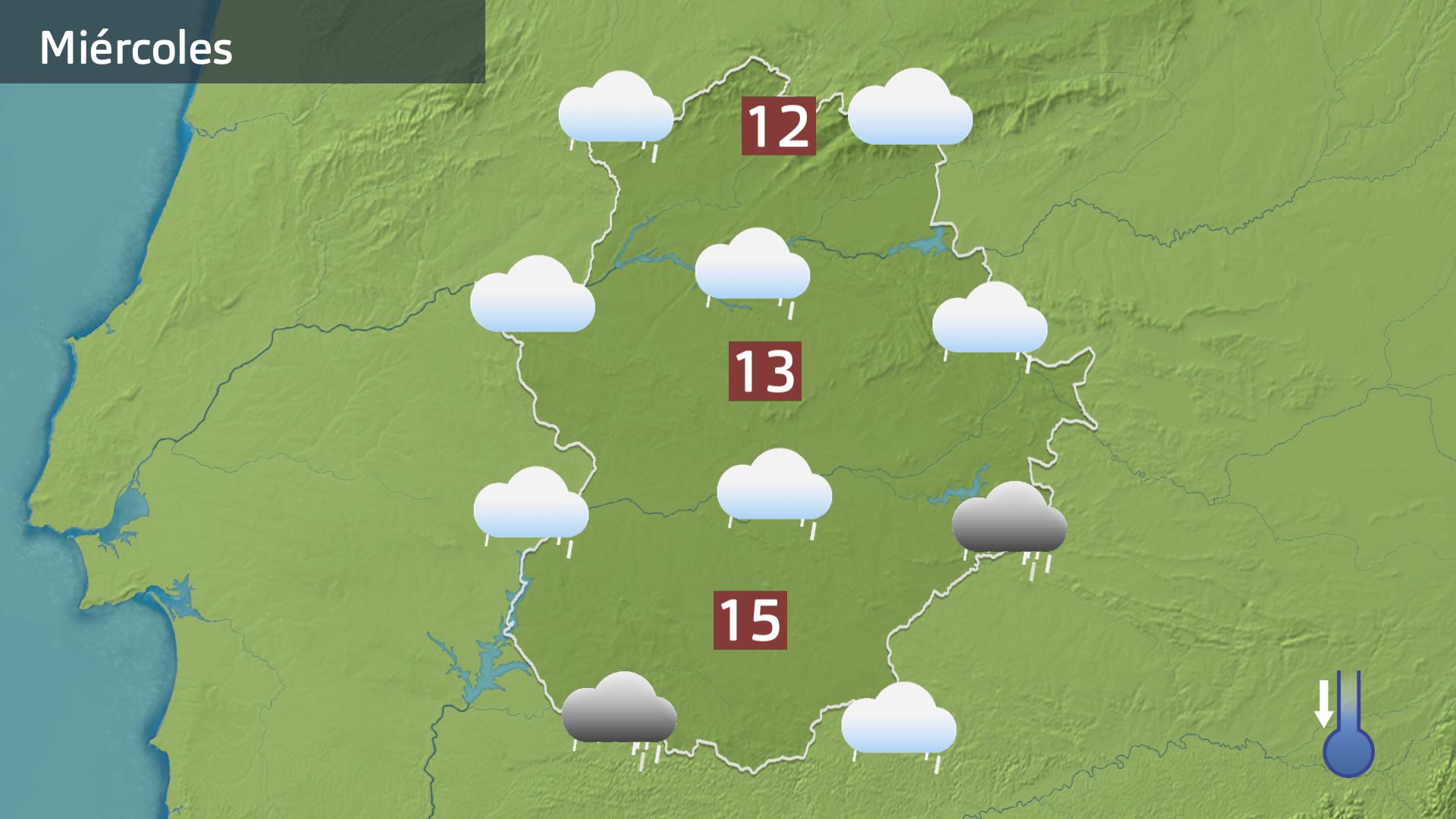 Mapa de previsión para hoy miércoles 12 de marzo