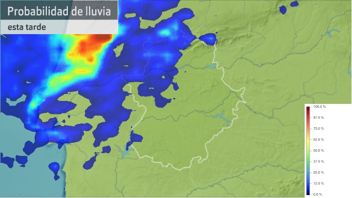 Probabilidad de lluvia para esta tarde en Extremadura