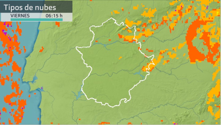Imagen del Meteosat (tipos de nubes) viernes 22 de octubre 6:15 h.