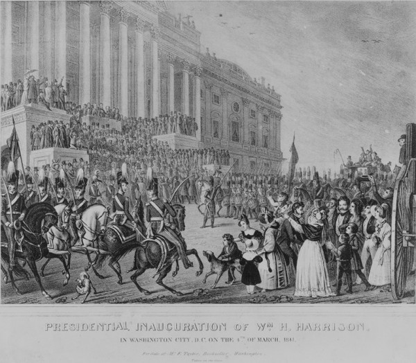 Llegad a caballo, toma de posesión W.H. Harison 1841