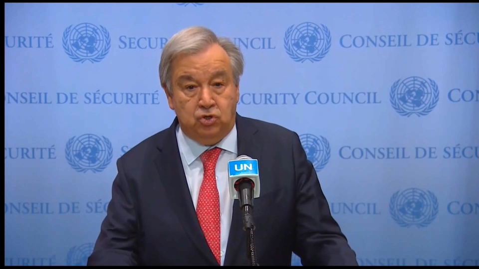 Antonio Guterres en su comparecencia en la ONU