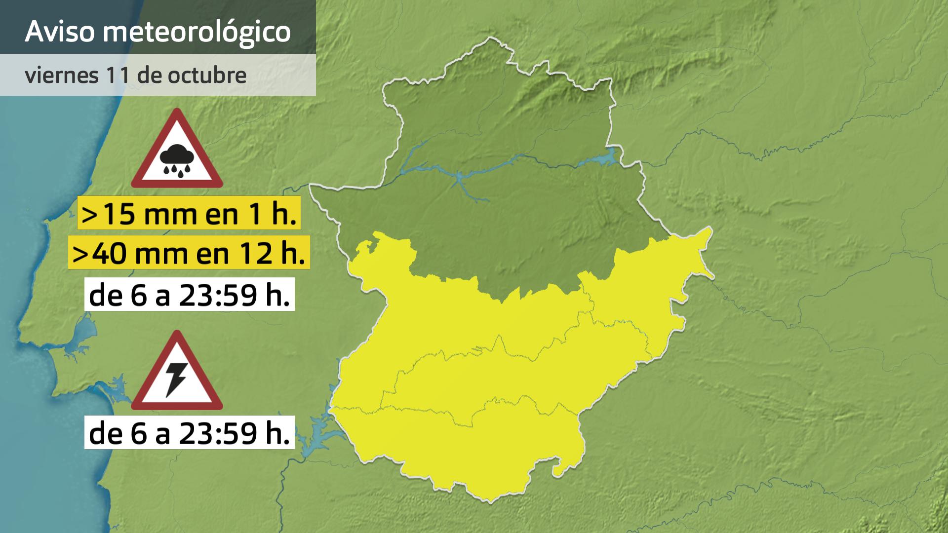 Avisos meteorológicos para el 11 de octubre